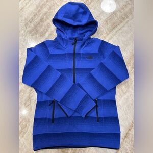 The North Face Women’s 1/4 Zip Blue Striped Hoodie Pullover Size M EUC